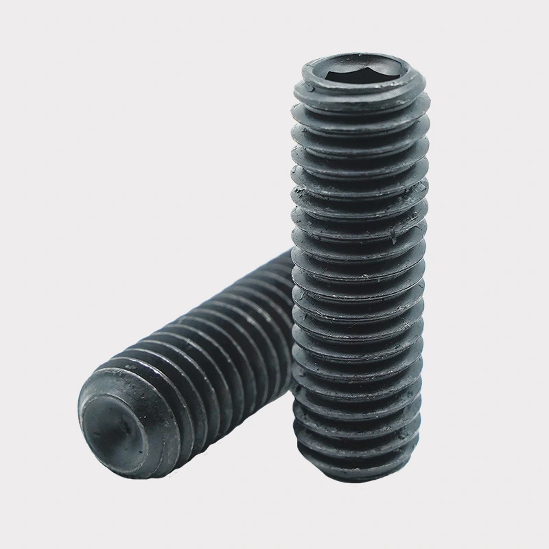 Zwarte oxide hex -socket set schroeven met een kopje punt